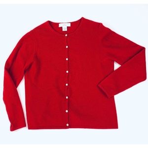 100% Cashmere Red Cardigan